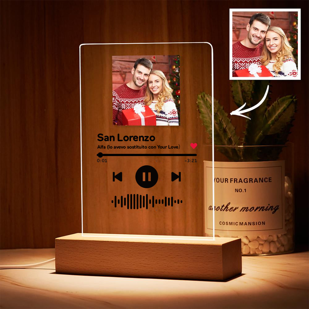 Custom Scannable Code Acrylic Music Song Plaque Night Light Emporium Discounts