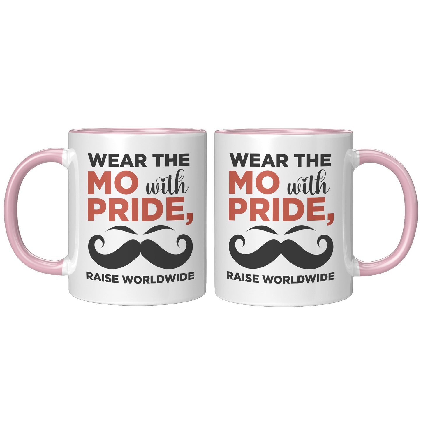 11oz Accent Mug Movember Wear The MO with Pride Raise Worldwide Both Side