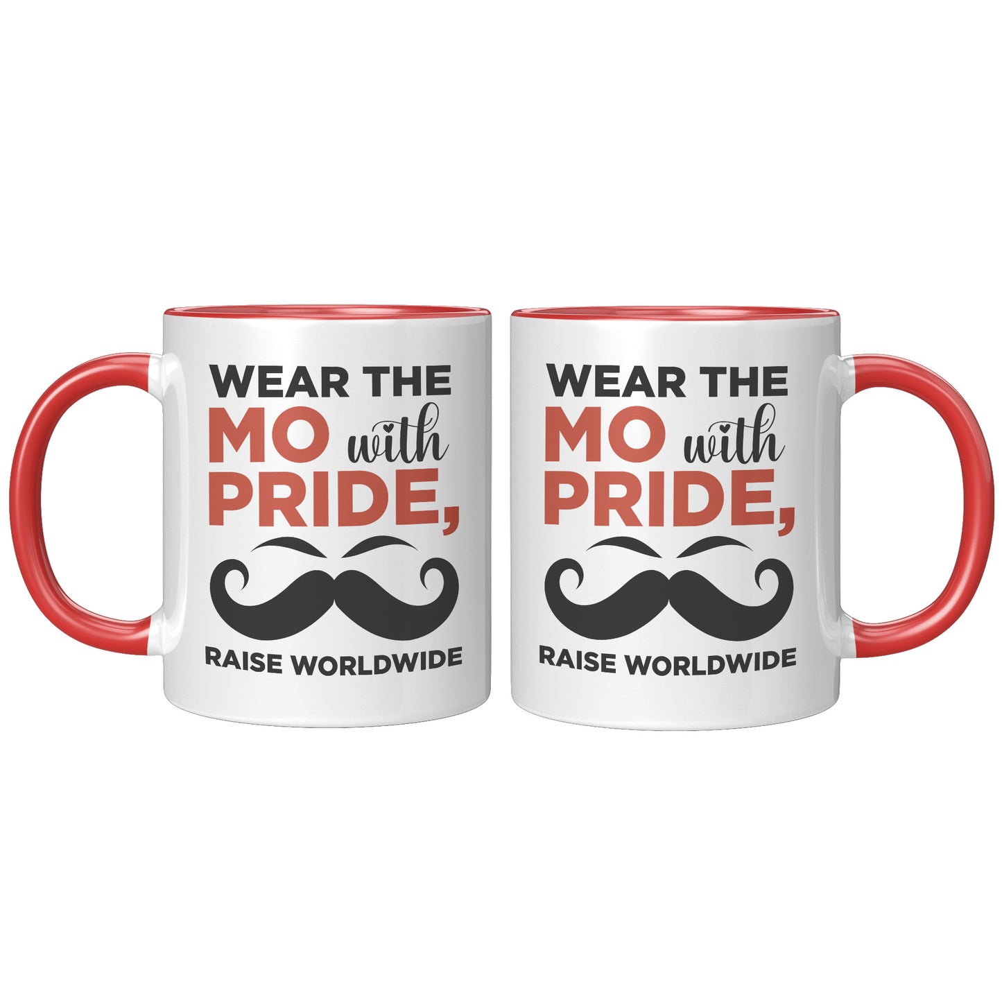 11oz Accent Mug Movember Wear The MO with Pride Raise Worldwide Both Side
