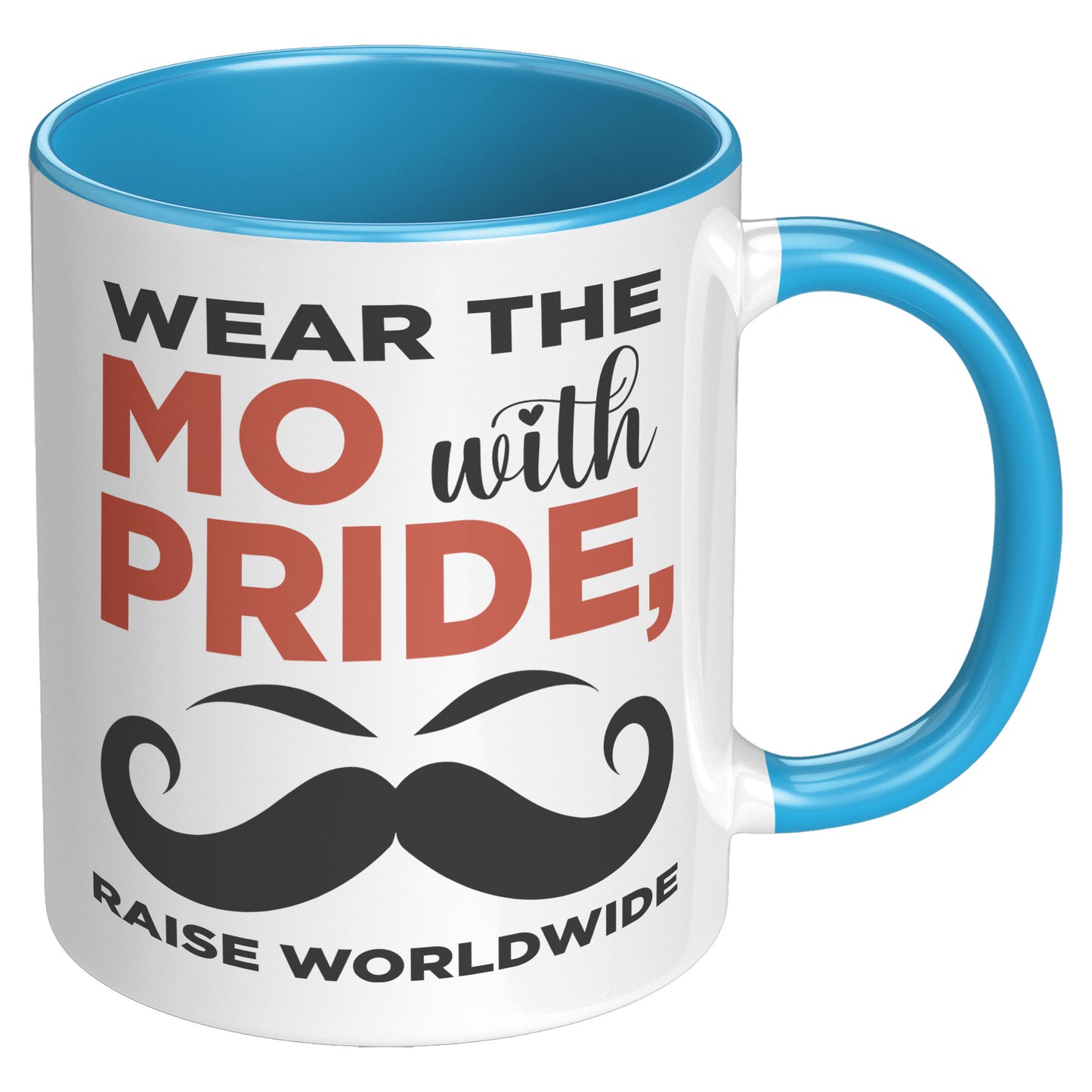 11oz Accent Mug Movember Wear The MO with Pride Raise Worldwide Both Side