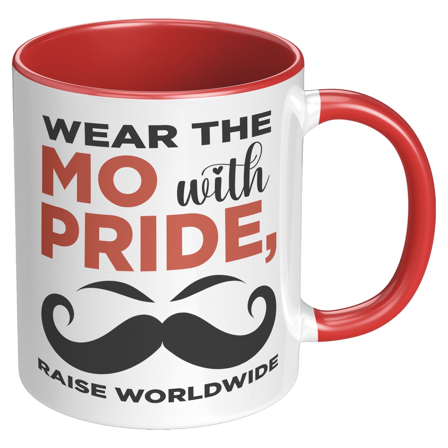 11oz Accent Mug Movember Wear The MO with Pride Raise Worldwide Both Side