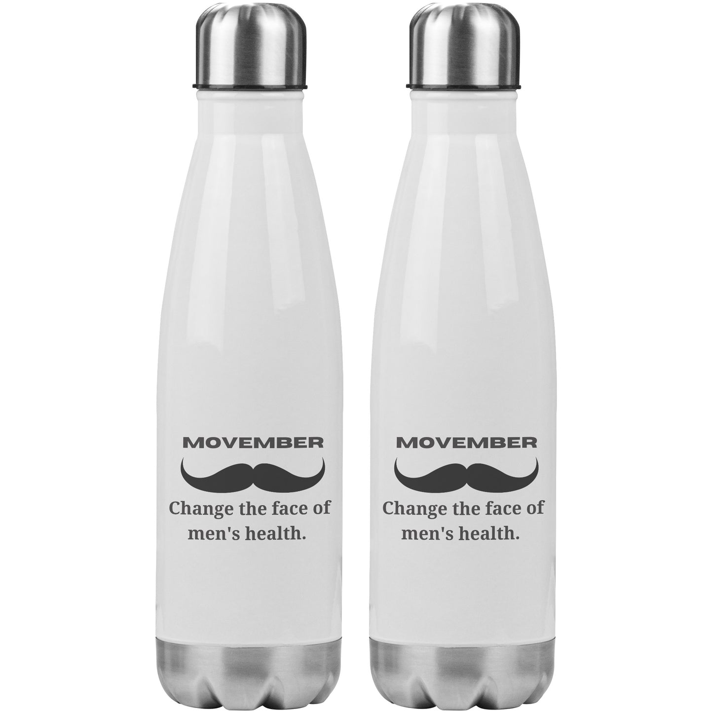 200Z Insulated Water Bottle Movember Change The Face Of Men's Health Both Side