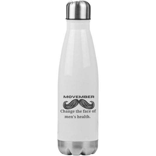 20oz Insulated Water Bottle Movember Change The Face Of Men's Health Single Side Moustache