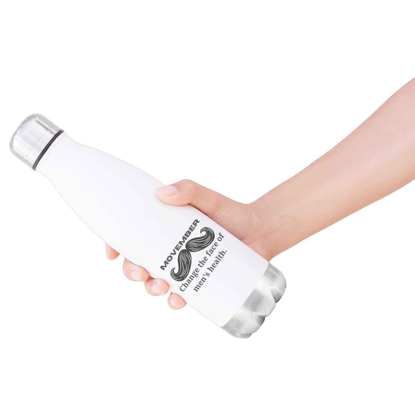 20oz Insulated Water Bottle Movember Change The Face Of Men's Health Double Side Moustache