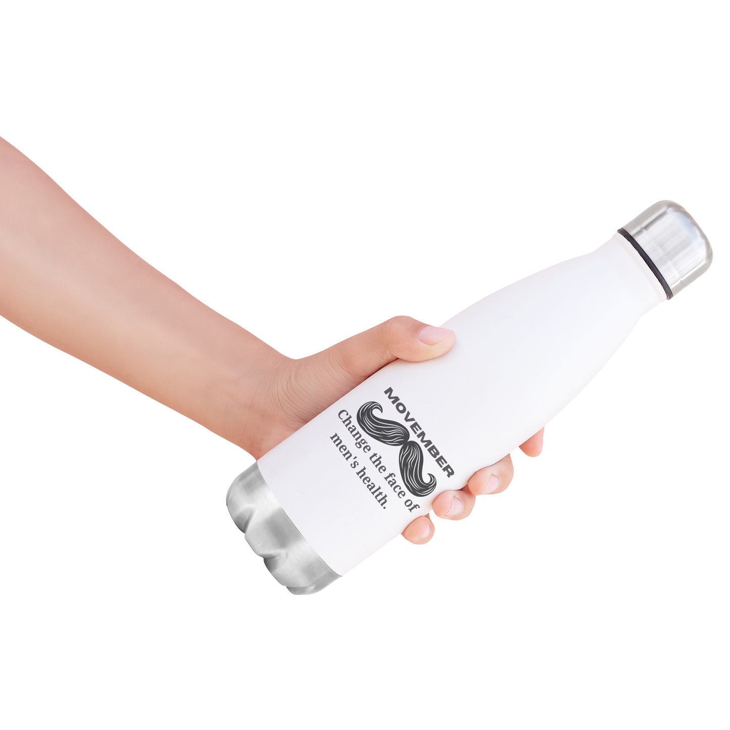 20oz Insulated Water Bottle Movember Change The Face Of Men's Health Single Side Moustache