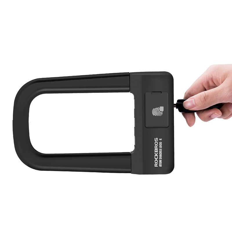 ROCKBROS Bike Bicycle Lock Anti-Theft Bike Motorcycle Lock Fingerprint Lock MTB Road Folding Cycling U Lock Bicycle Accessories Emporium Discounts