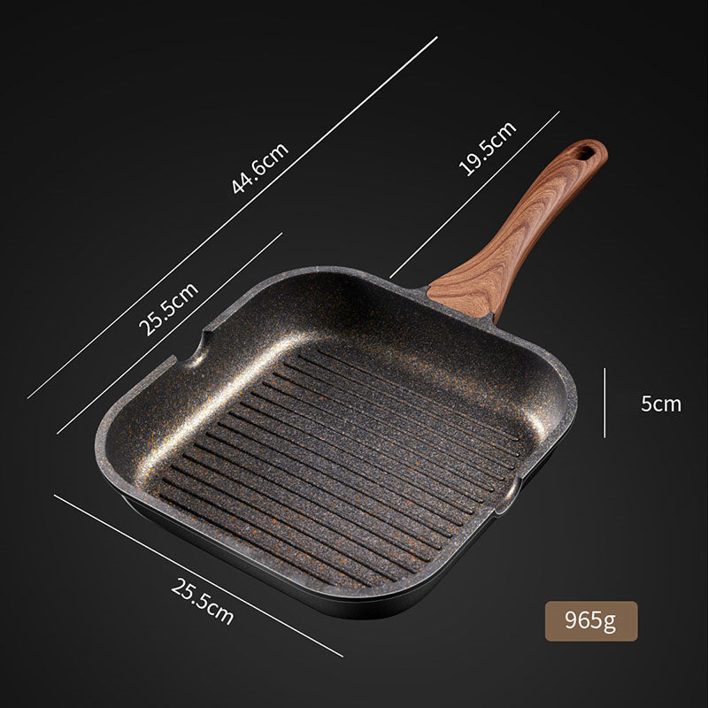 Steak frying pan multifunctional steak frying special pot stripe rice stone non stick pot Emporium Discounts