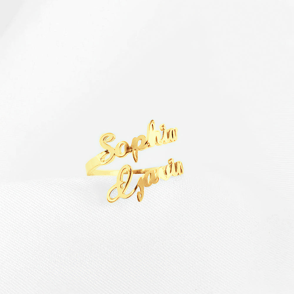 Personalized Two Names Ring Double Name Open Ring S925 Silver Emporium Discounts