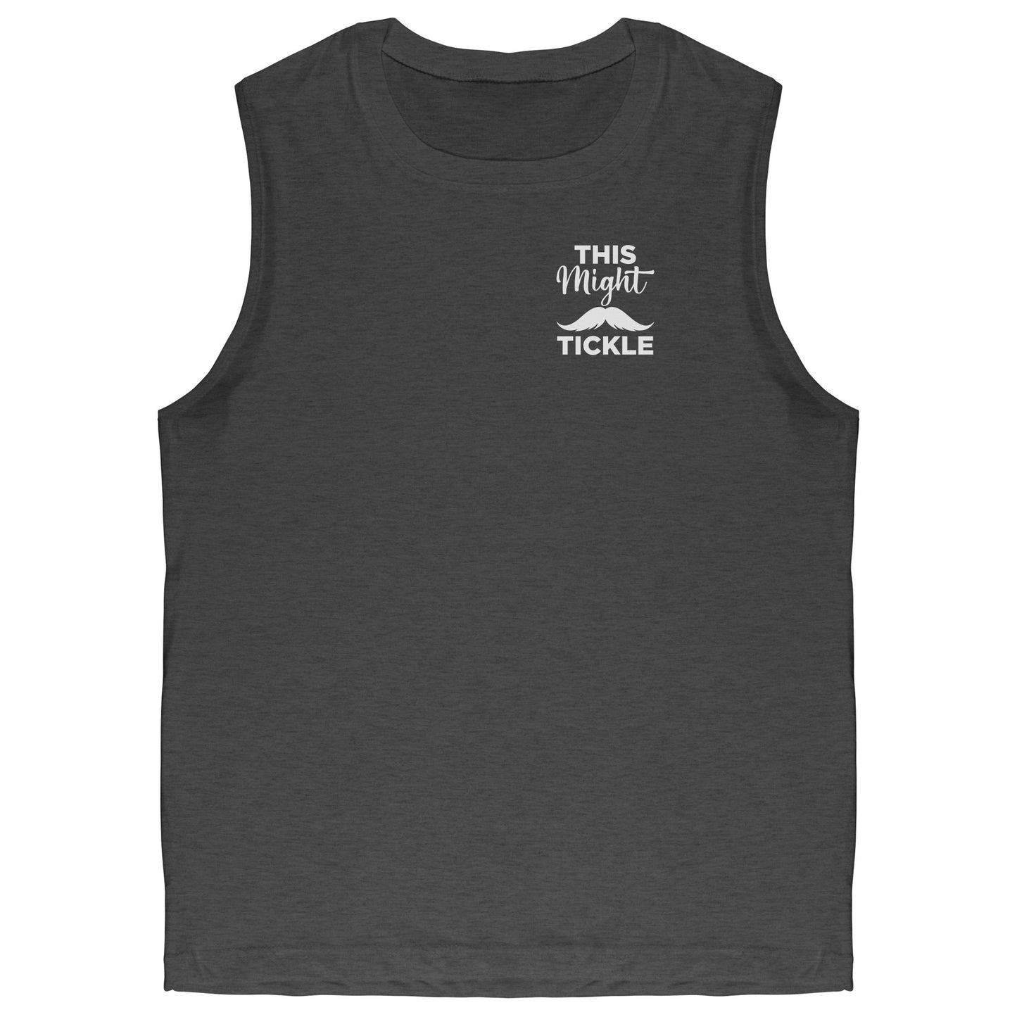 CANVAS MUSCLE TANK Movember This Might Tickle Back & Front Print