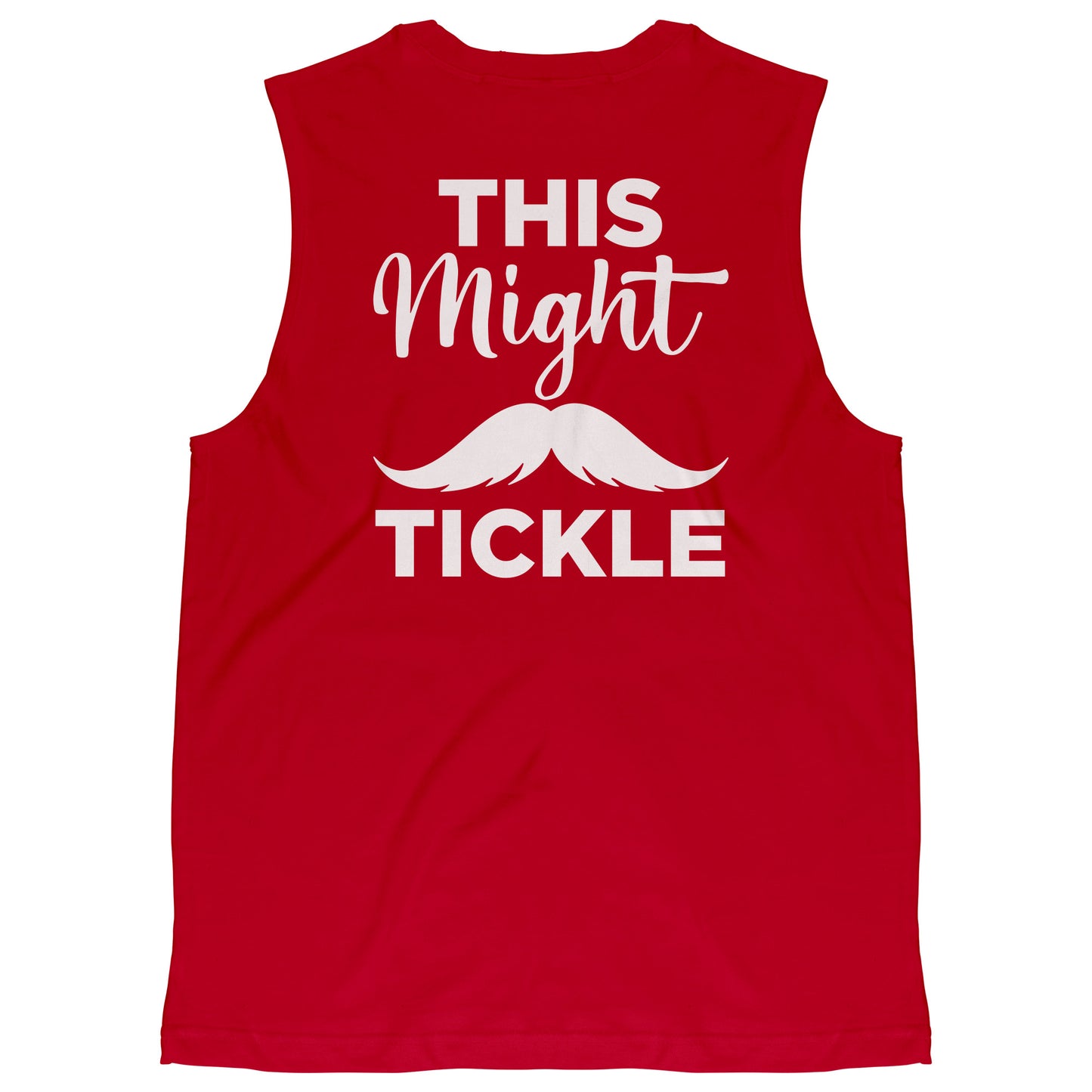 CANVAS MUSCLE TANK Movember This Might Tickle Back & Front Print