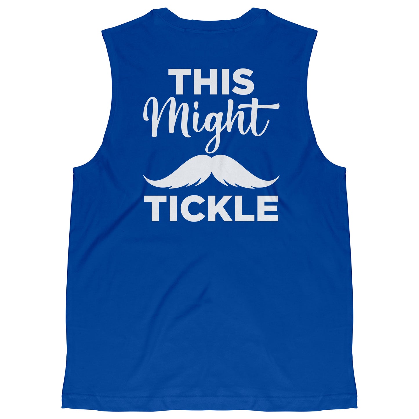 CANVAS MUSCLE TANK Movember This Might Tickle Back & Front Print
