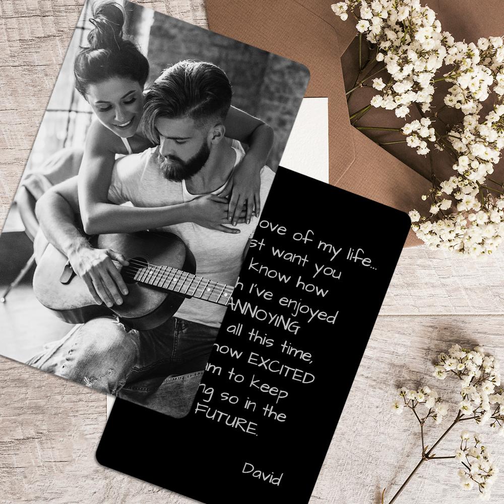 232428870903529474 This metal wallet insert card, featuring a lovely photo of you both, is the ideal gift for that special person in your life. Make a statement of love and commitment with the Photo Wallet Card - a timeless token of appreciation for every occasion.