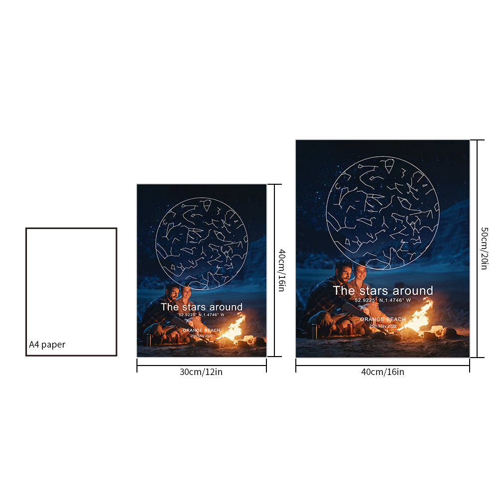 Custom Star Map Poster Personalized Constellation Map Poster Emporium Discounts