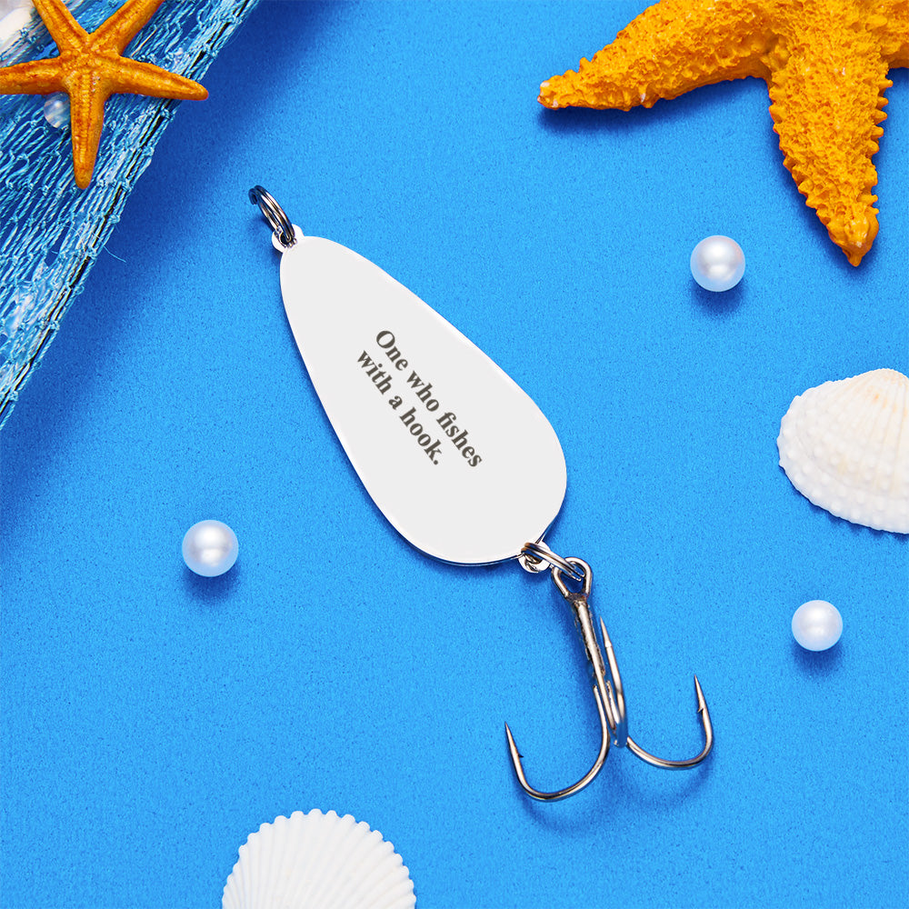 Custom Photo Engraved Text Fishing Hook Personalized Photo Fishing Lure Father's Day or Birthday Gifts Emporium Discounts