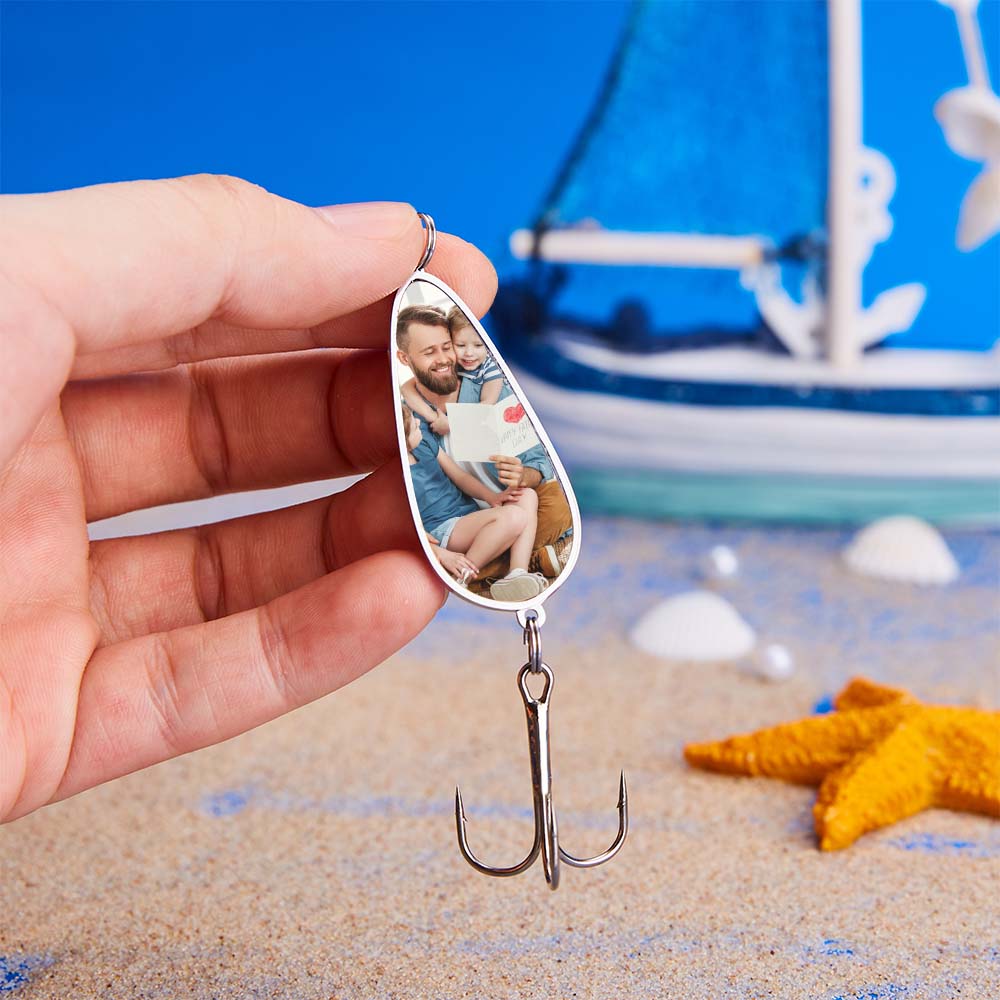 Custom Photo Engraved Text Fishing Hook Personalized Photo Fishing Lure Father's Day or Birthday Gifts Emporium Discounts
