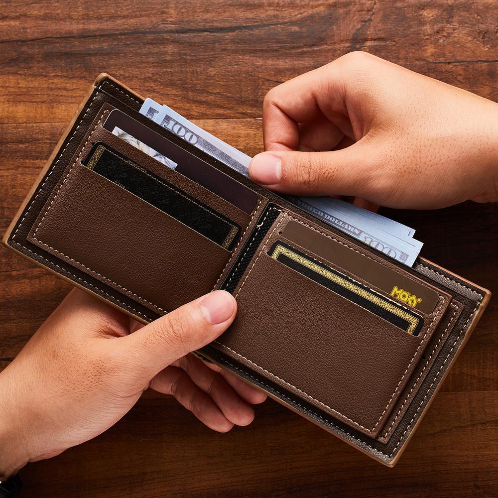Custom Photo Engraved Wallet Classic Style Leather Wallet For Men  This wallet is a great gift idea for fathers day. Our photo wallet will capture a moment that is gone forever.