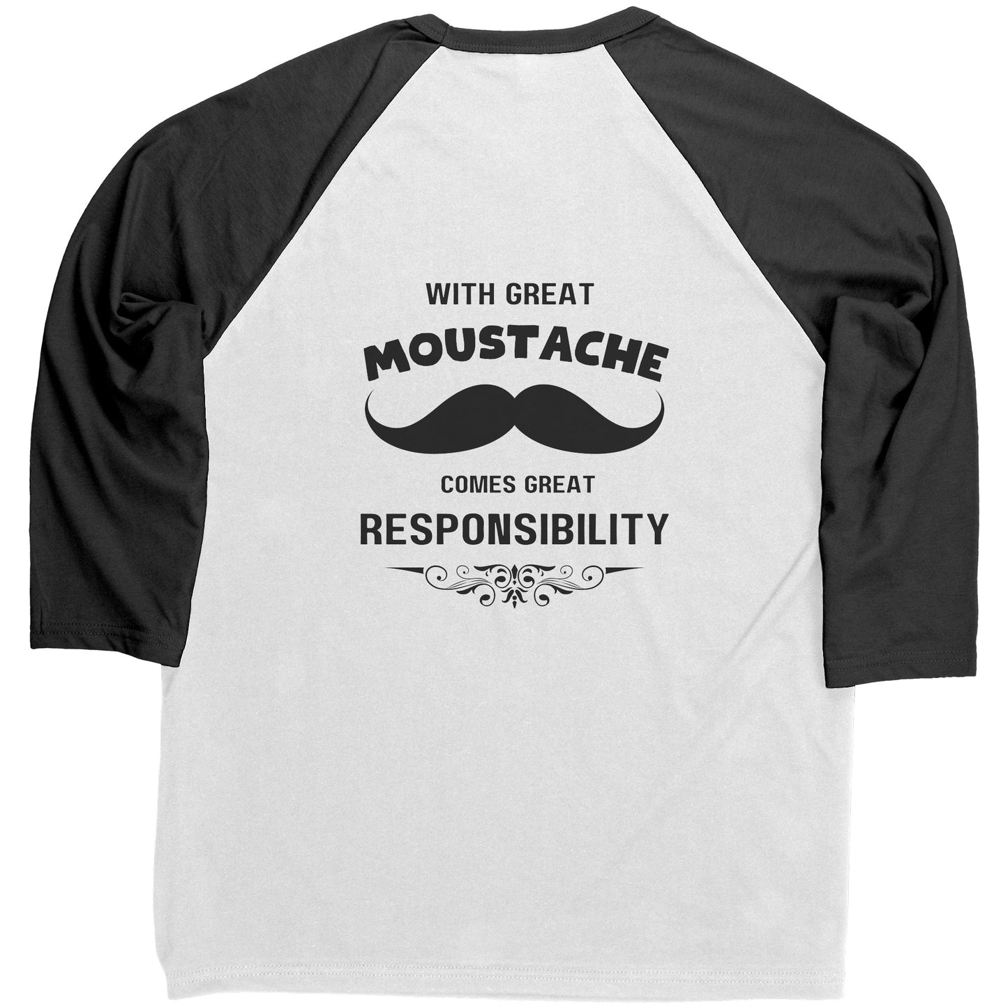Canvas Mens Raglan Shirt Movember Back print Design 3
