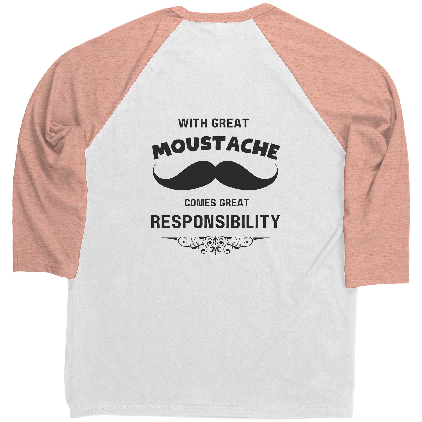 Canvas Mens Raglan Shirt Movember Back print Design 3