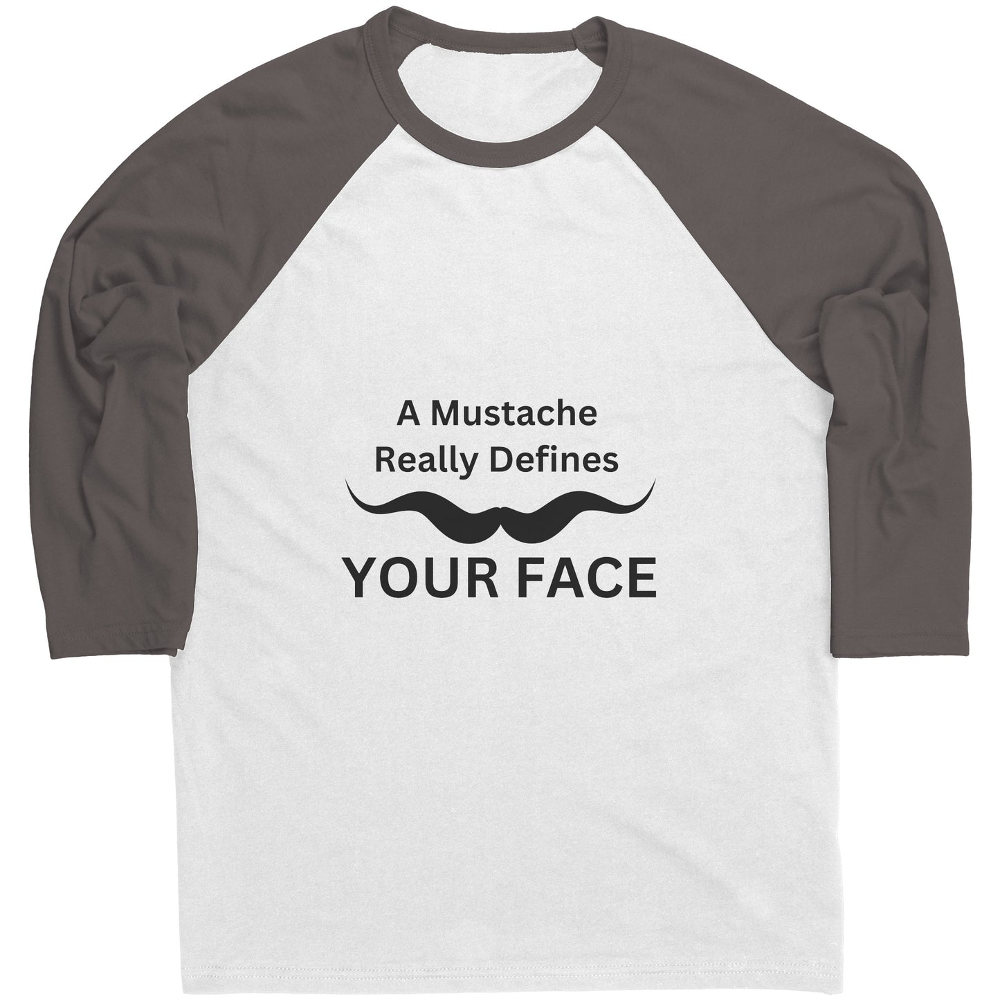 Canvas Mens Raglan Shirt Movember Front print Design 2