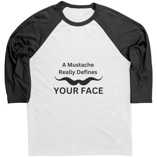 Canvas Mens Raglan Shirt Movember Front print Design 2