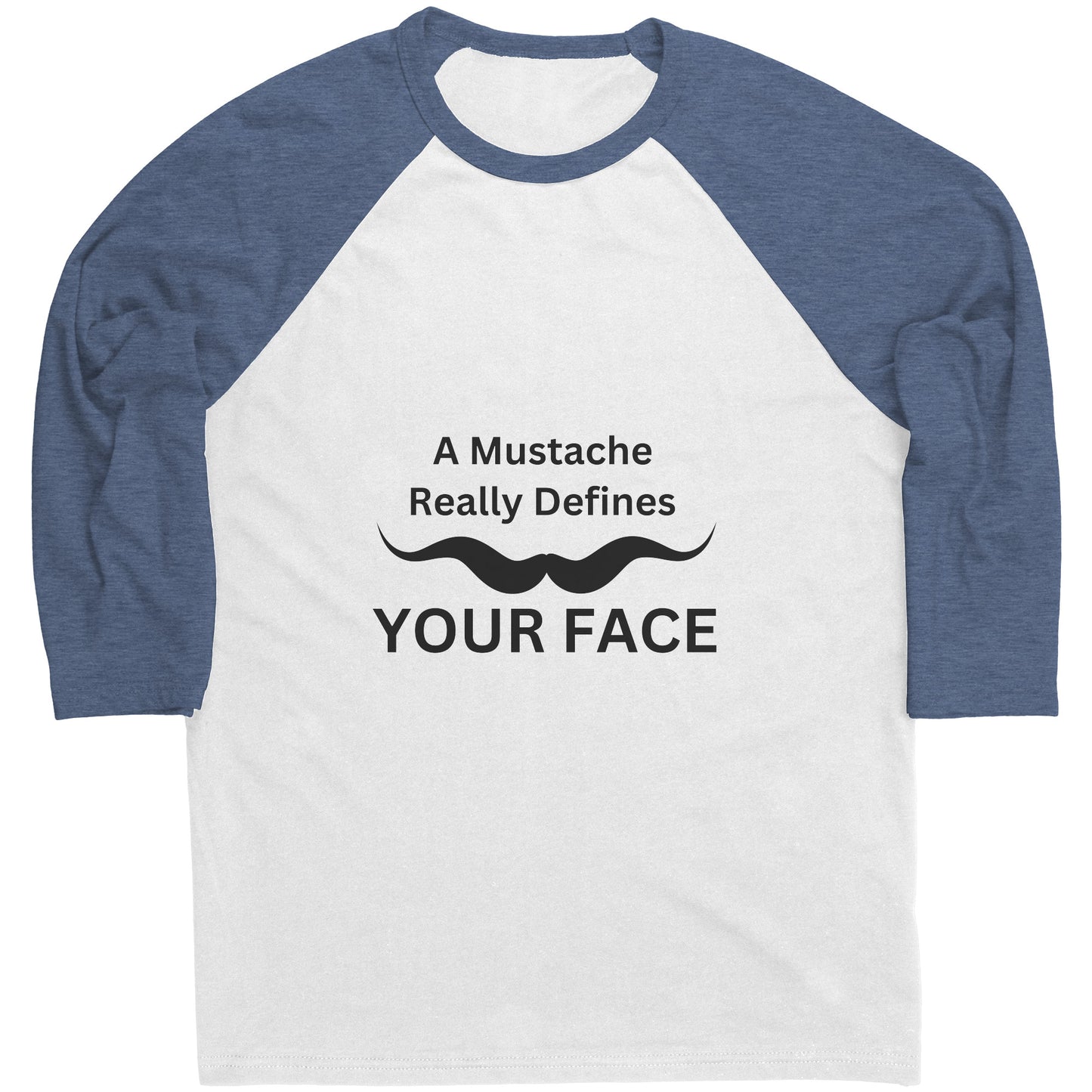 Canvas Mens Raglan Shirt Movember Front print Design 2