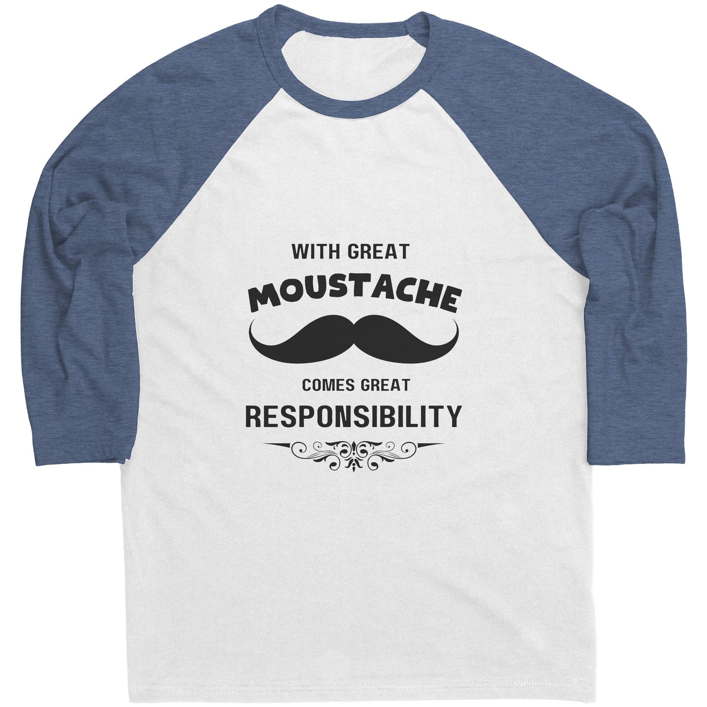 Canvas Mens Raglan Shirt Movember Front print Design 3