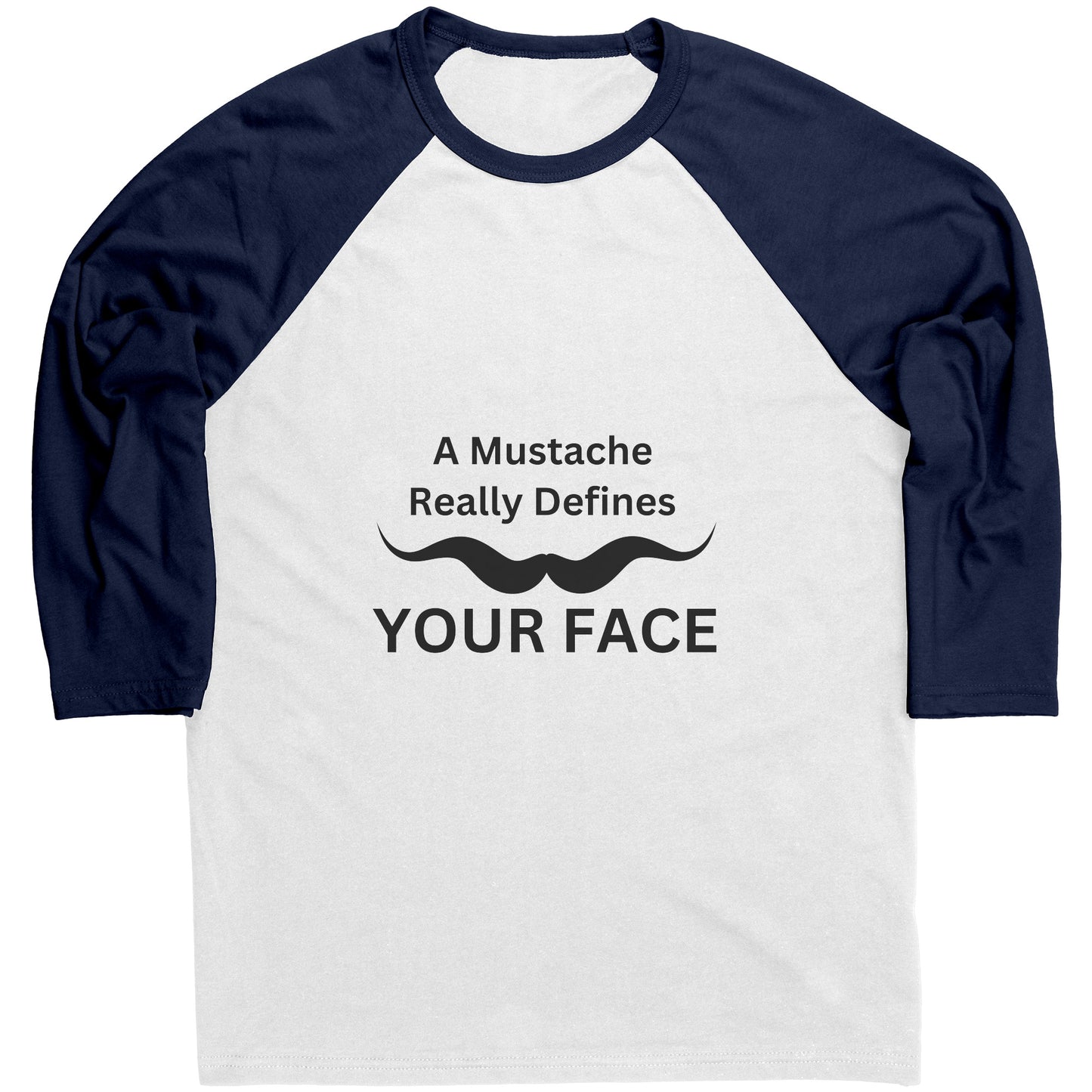 Canvas Mens Raglan Shirt Movember Front print Design 2