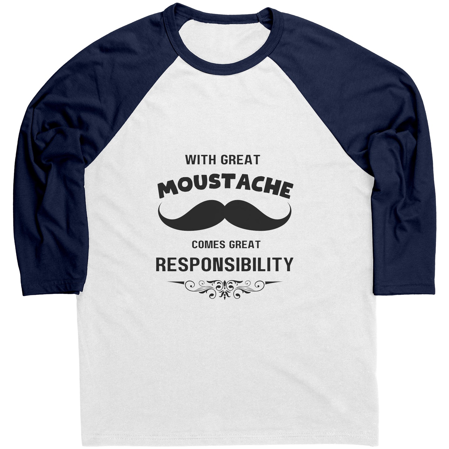 Canvas Mens Raglan Shirt Movember Front print Design 3