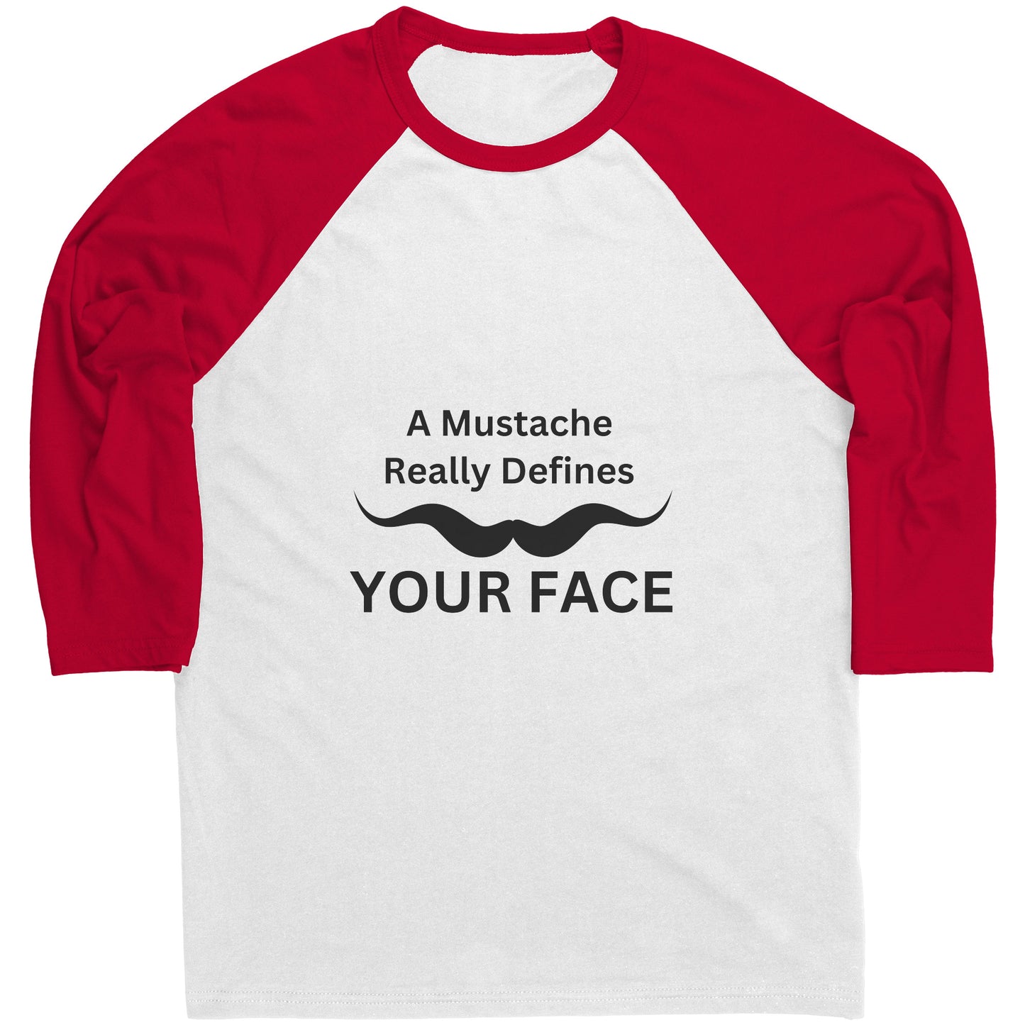 Canvas Mens Raglan Shirt Movember Front print Design 2