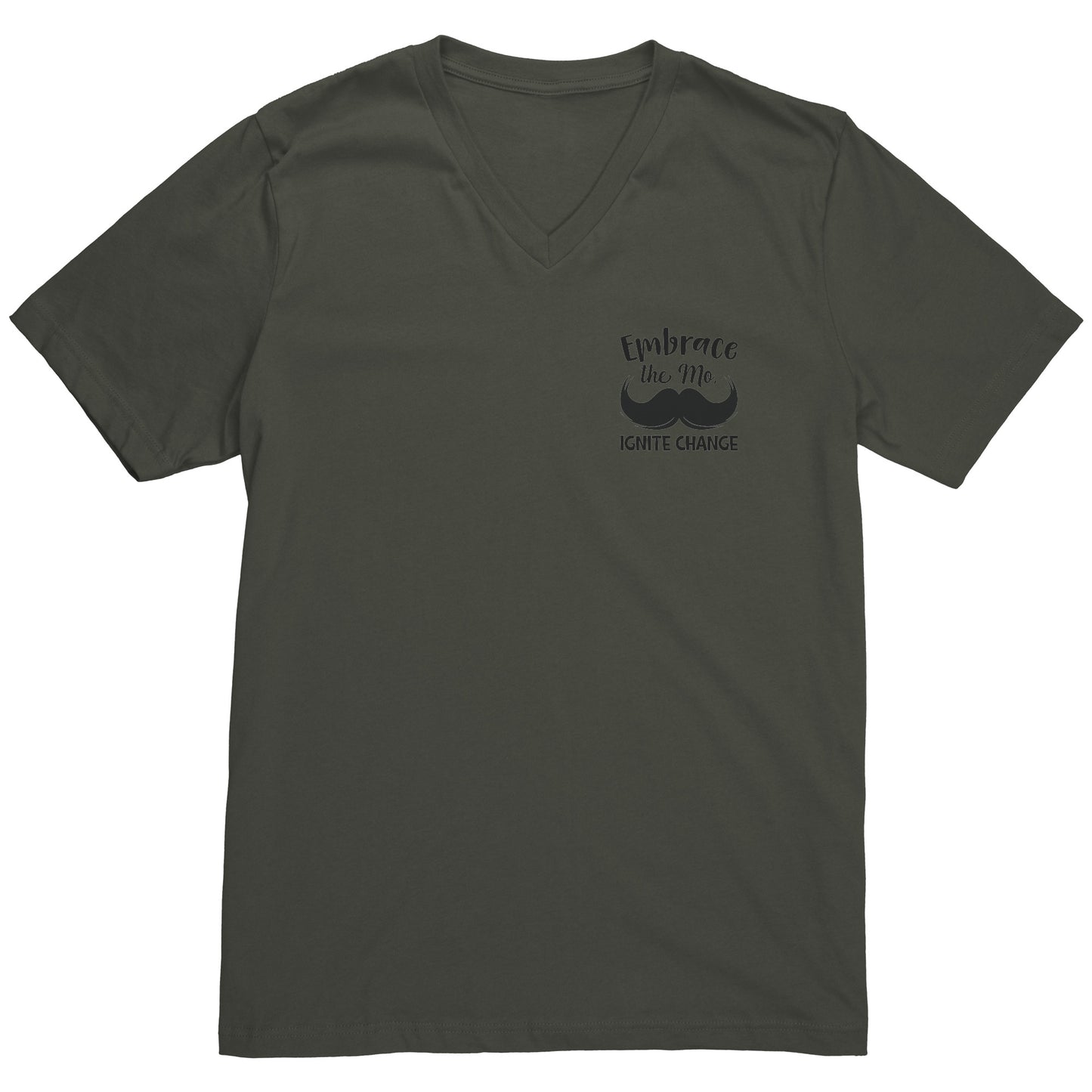 Canvas Mens V-Neck Embrace the mo IGNITE CHANGE Back & Chest Print