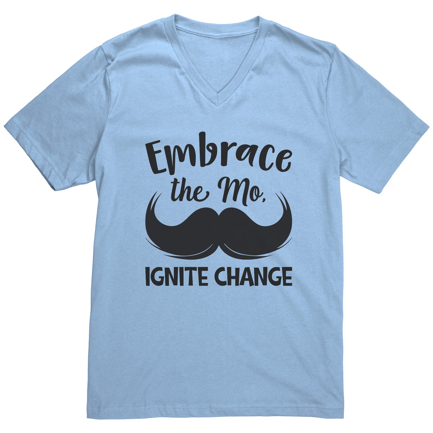 Canvas Mens V-Neck Embrace the mo IGNITE CHANGE front Print