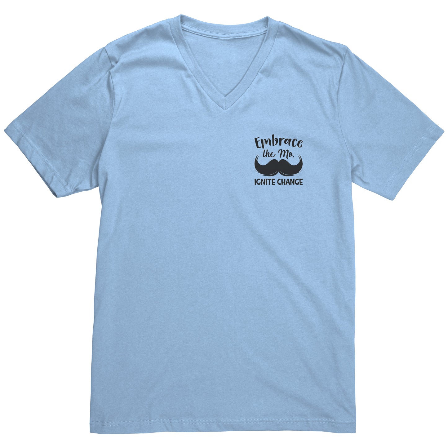 Canvas Mens V-Neck Embrace the mo IGNITE CHANGE Back & Chest Print