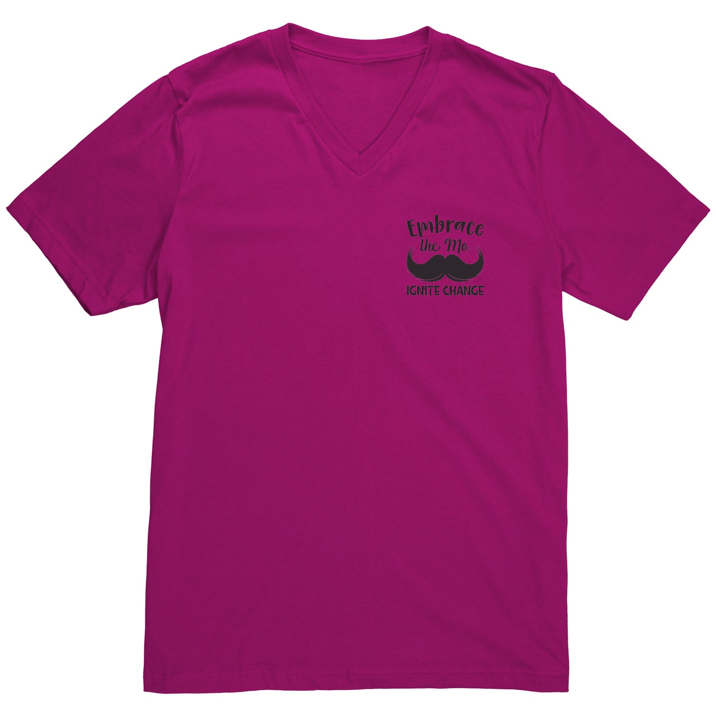 Canvas Mens V-Neck Embrace the mo IGNITE CHANGE Back & Chest Print