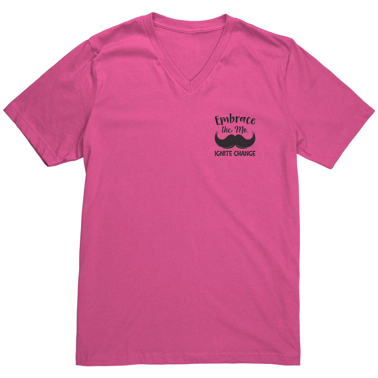 Canvas Mens V-Neck Embrace the mo IGNITE CHANGE Back & Chest Print