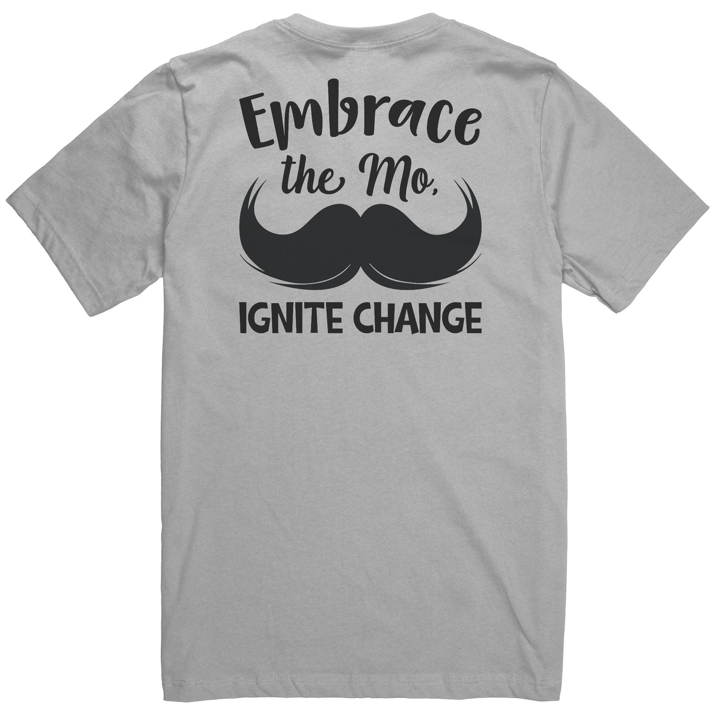 Canvas Mens V-Neck Embrace the mo IGNITE CHANGE Back & Chest Print