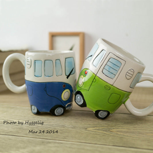 Products British Hand-painted 3D Double-decker Bus Mug Ceramic UK Retro Coachbus Car Coffee Cup Friends Tv Klimt Caneca Criativa Gift BoxEmporium Discounts