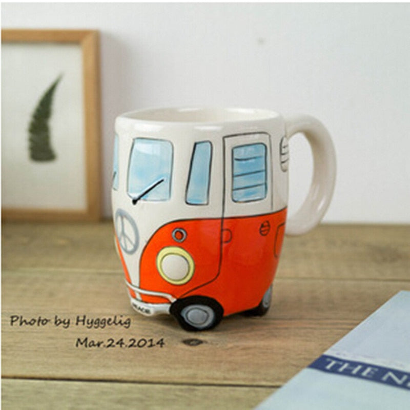 VW collection Coffee Mug, Teacup, Office, Camping Emporium DiscountsProducts British Hand-painted 3D Double-decker Bus Mug Ceramic UK Retro Coachbus Car Coffee Cup Friends Tv Klimt Caneca Criativa Gift BoxEmporium Discounts