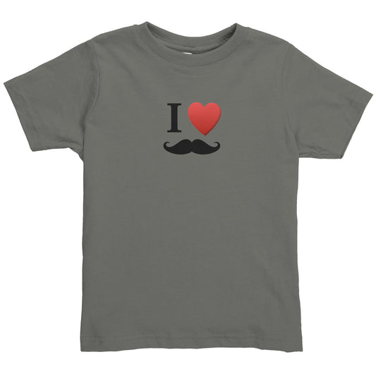 Rabbit Skins Toddler Shirt Front I Love Moustache & Back Movember Month Of Respect