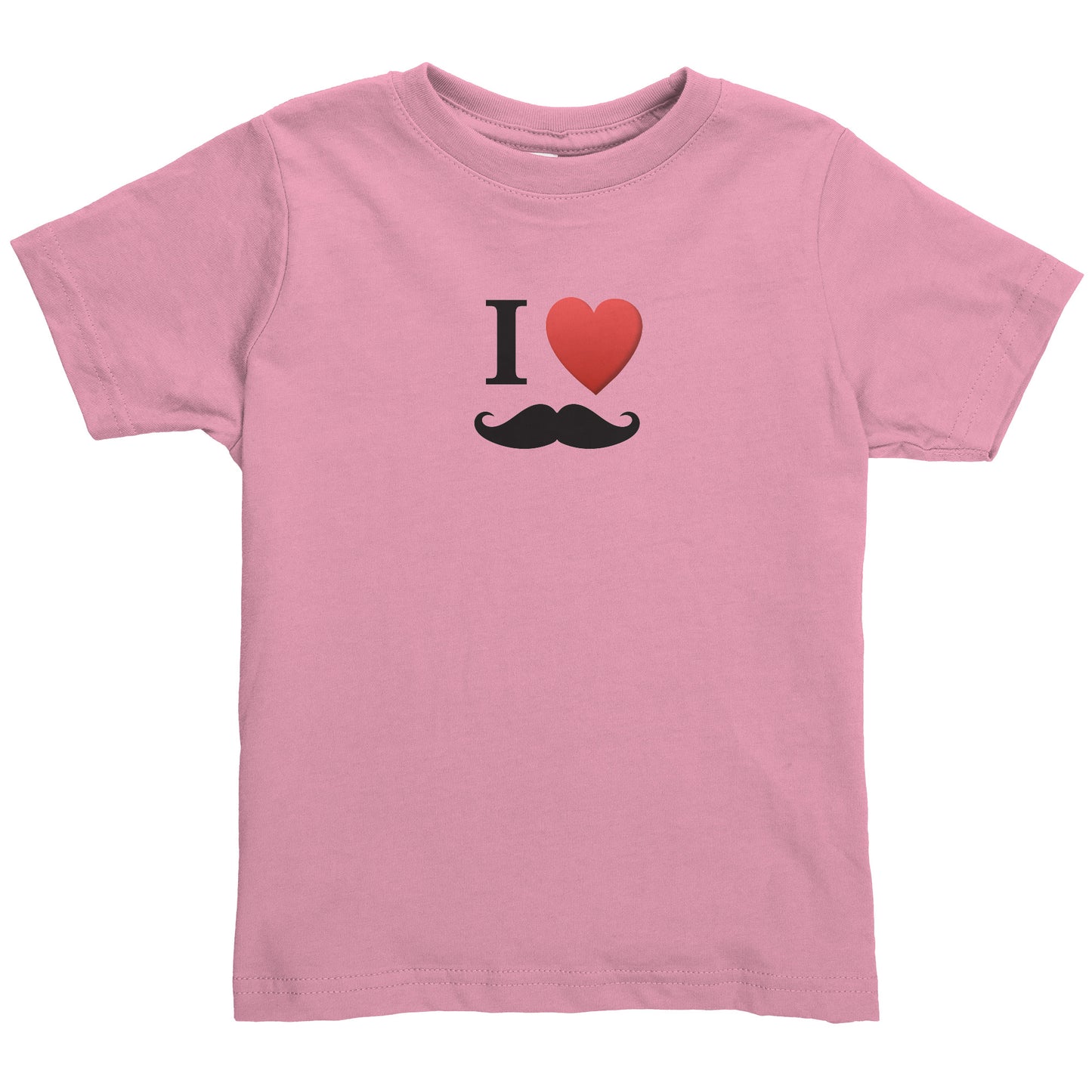 Rabbit Skins Toddler Shirt Front I Love Moustache & Back Movember Month Of Respect