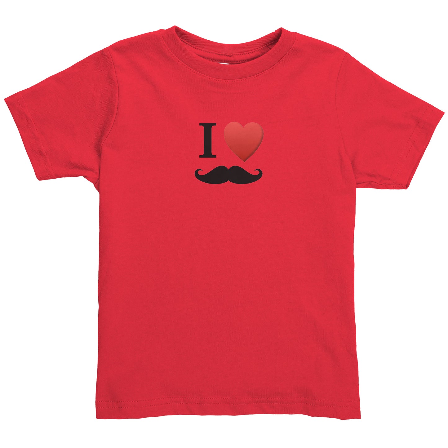 Rabbit Skins Toddler Shirt Front I Love Moustache & Back Movember Month Of Respect