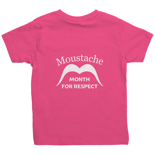 Rabbit Skins Toddler Shirt Front Small & Back Movember Month Of Respect