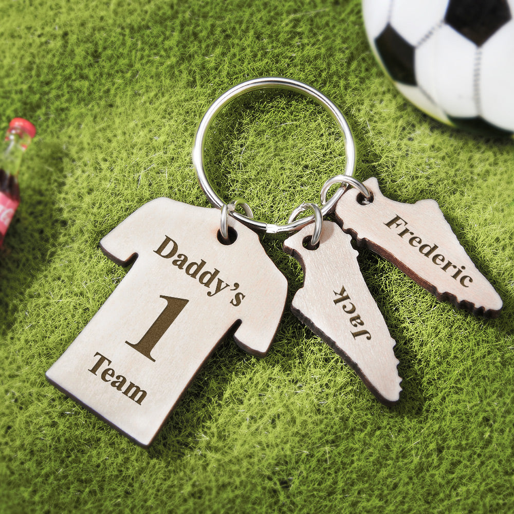 Custom Engraved Daddy's Football Team Wooden Sports Gifts Emporium Discounts