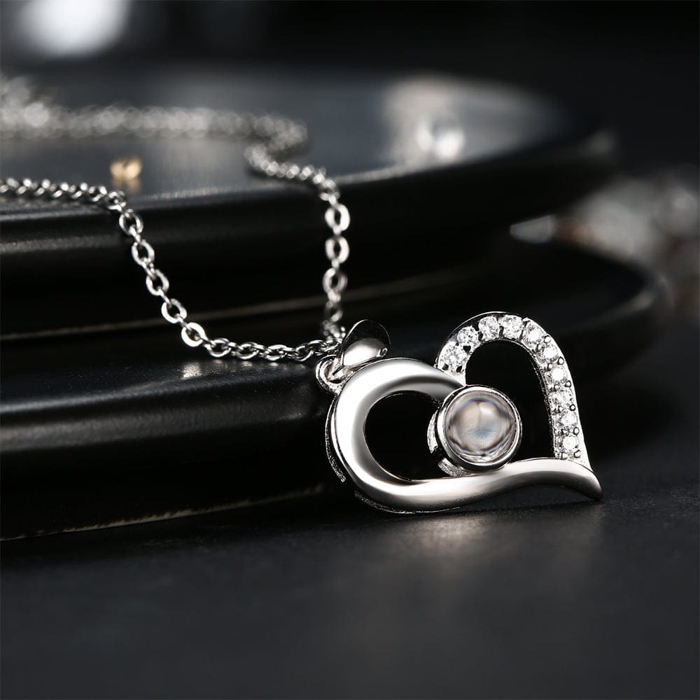 Photo Projection Necklace With Eternal Flower Jewelry Box Gifts for Mum or Your Love One - 2 Colors