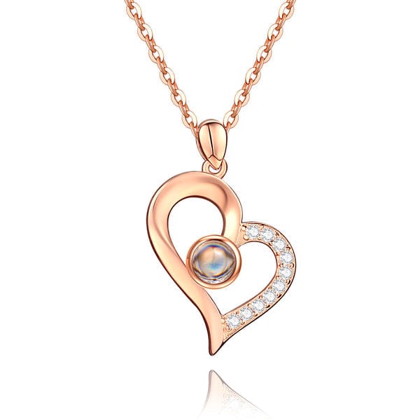 Photo Projection Necklace With Eternal Flower Jewelry Box Gifts for Mum or Your Love One - 2 Colors