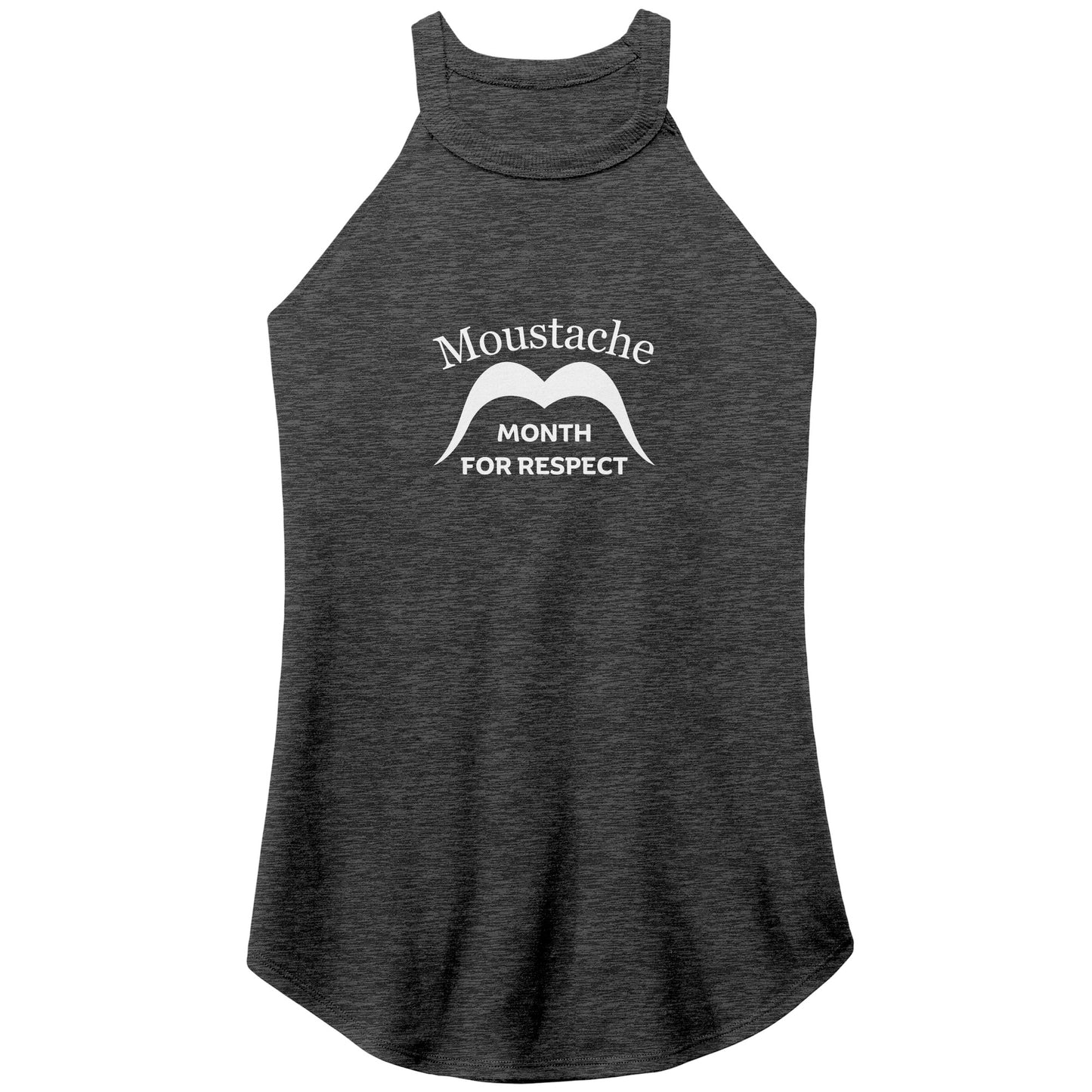 WOMEN’S PERFECT TRI ROCKER TANK Front Double Distance From Top 3/4 Print Movember Moustache Month Of Respect