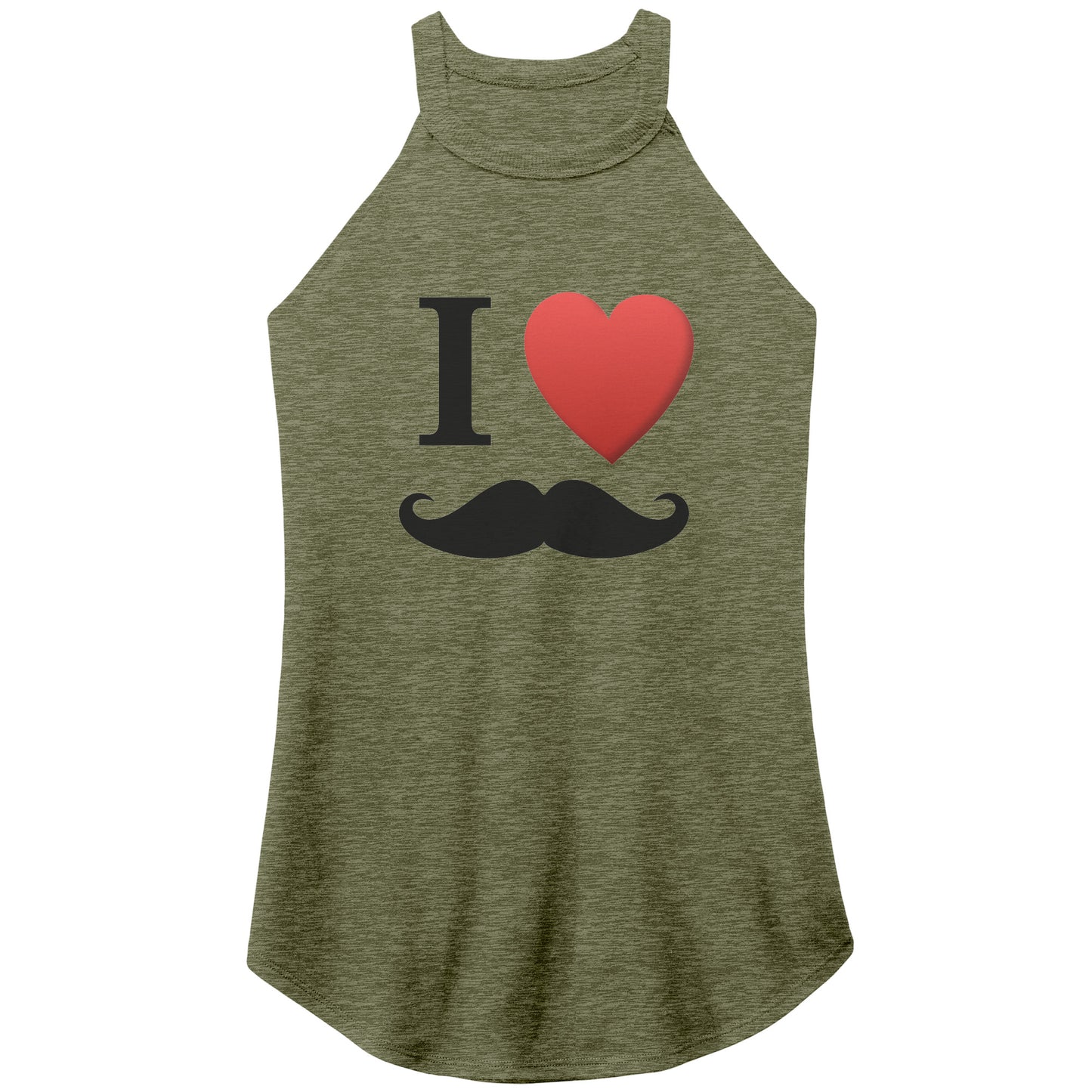 WOMEN’S PERFECT TRI ROCKER TANK Front Normal Distance Full Print Movember I Love Moustache