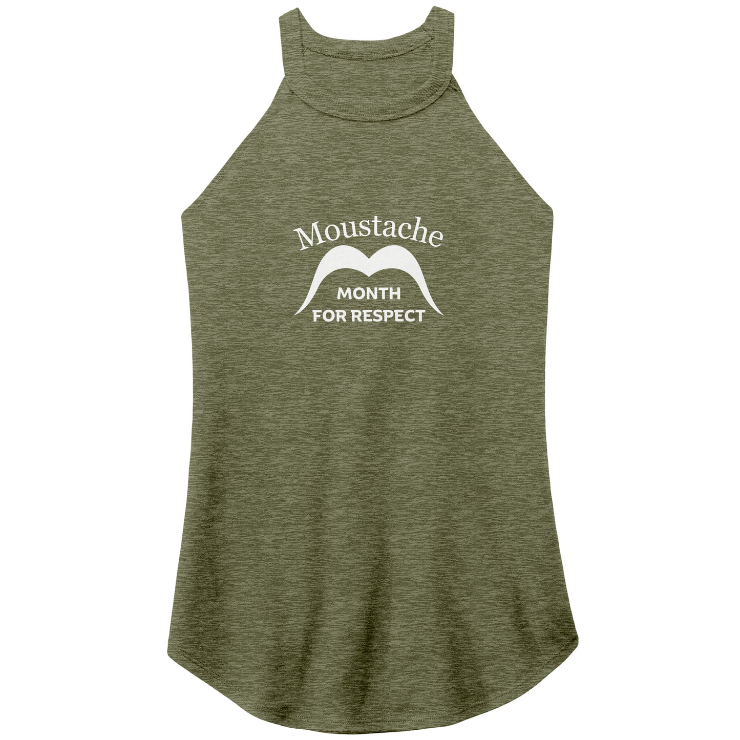 WOMEN’S PERFECT TRI ROCKER TANK Front Double Distance From Top 3/4 Print Movember Moustache Month Of Respect