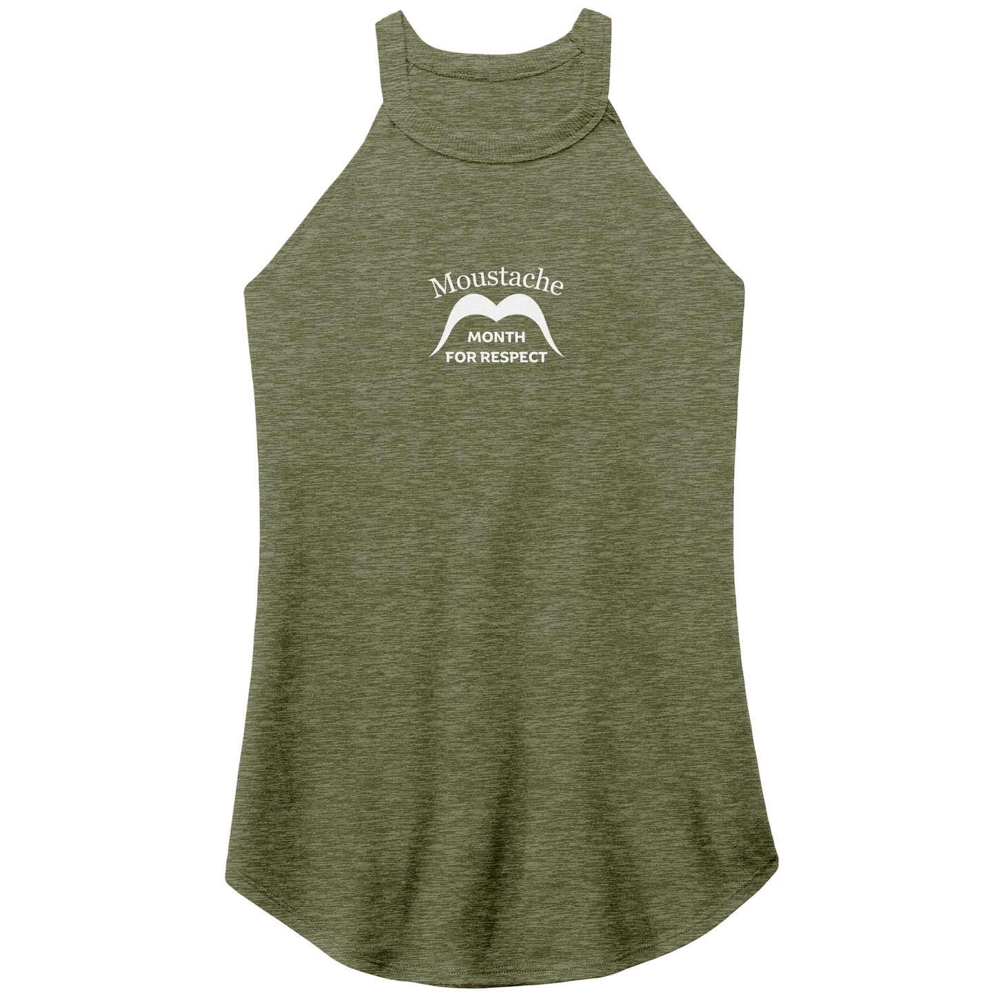 WOMEN’S PERFECT TRI ROCKER TANK Front Double Distance 1/2 Print Movember Moustache Month Of Respect