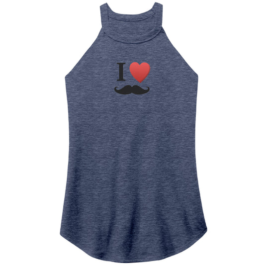 WOMEN’S PERFECT TRI ROCKER TANK Front Normal Distance Half Print Movember I Love Moustache