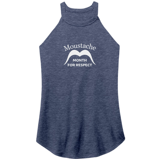 WOMEN’S PERFECT TRI ROCKER TANK Front Normal Top 3/4 Print Movember Moustache Month Of Respect